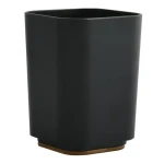 MSV KAMLA kelímek na zubní kartáčky černý / plast / bambus (3700703918615)