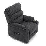 Křeslo polohovací elektrické, 1 motor, šedá látka, bezdrátové nabíjení pro mobilní telefon