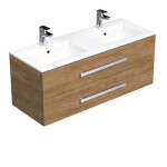 Koupelnová skříňka s umyvadlem SAT Cube Way 120x53x46 cm dub Hickory CUBE461202DHMOD CUBE461202DHMOD
