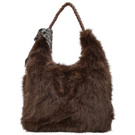 Módní dámská plyšová kabelka do ruky Raiga, tmavě hnědá