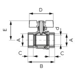 NOVASERVIS - Kulový plnoprůtočný kohout, motýlek MM 3/8" KFPM10