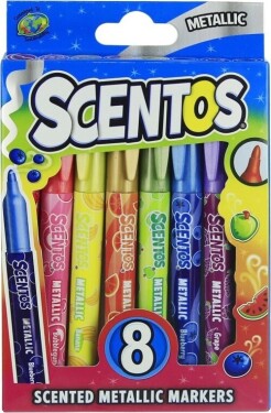 Metalické fixy Scentos 8 ks