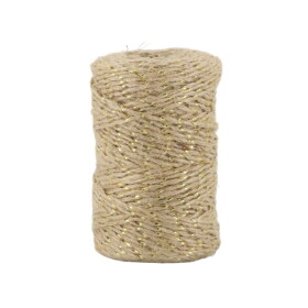 Chic Antique Jutový provázek 50 m – Cream / Gold thread, krémová barva