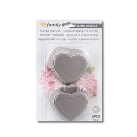 Dortisimo Silikonová forma na košíčky Srdce (na 6 ks) 3,5 cm