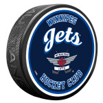 Mustang Puk Winnipeg Jets NHL Retro Script
