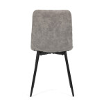 Židle jídelní, šedá látka cowboy, nohy černý kov
