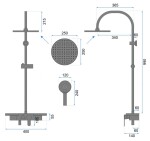 REA - Sprchový set s baterií 150mm Vigo černý REA-P7001