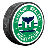 Mustang Puk Hartford Whalers NHL Green Vintage Striped Textured Puck