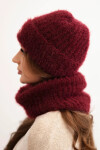 Dámská souprava čepice a šály bordó - K-Fashion UNI