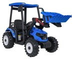 Mamido Dětský elektrický traktor MEGA D68 24V s přívěsem modrý