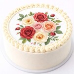 Obrázek Jedlý papír na dort Kytice růží mix