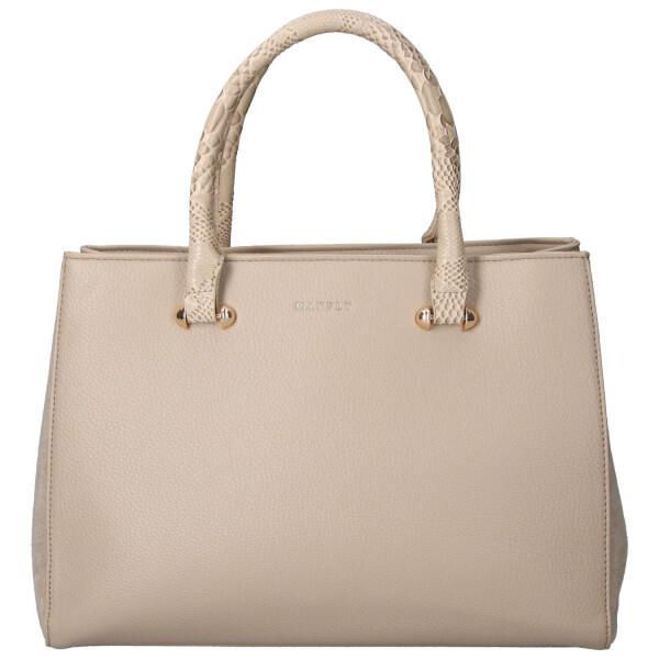 Trendy dámská koženková kabelka do ruky Sonia, tmavě béžová