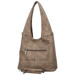 Trendy dámská koženková kabelka na rameno Marlen, béžová