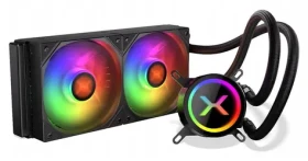 Krux HydroX 240 ARGB černá / AIO vodní chladič CPU / 2x 120 mm / 600-1800 RPM / AMD + Intel (KRXE001)
