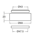 SILFRA - Podložka mezi umyvadlo a desku, výška 20 chrom WP93051