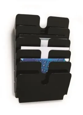 Durable FLEXIPLUS 6 černá, horizontální / Držák na letáky / A4 / 6 přihrádek (1700014061)