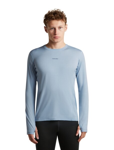 Pánské merino triko s dlouhým rukávem ICEBREAKER Mens 200 MerinoFine Ace LS Crewe, Zinc Blue velikost: L