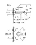 GROHE - QuickFix Start Vanová nástěnná baterie, chrom 24206002