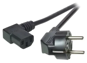 EFB Schuko 90° - C13 90° černá / Napájecí kabel / 3 m / 10 A / 250 V (EK535.3)