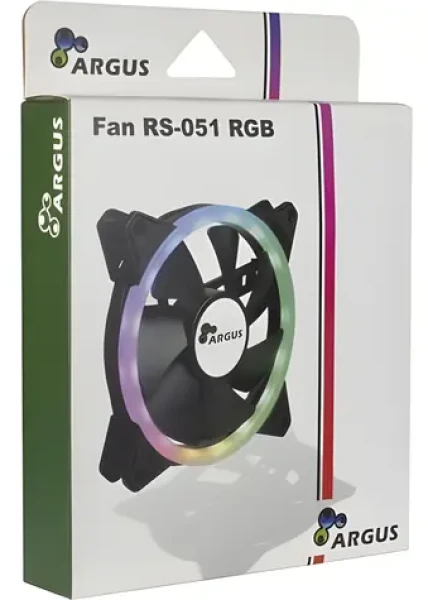 Inter-Tech Argus RS-051 černá / Ventilátor / 120 mm / RGB / 900 ot./min / 2-pin (88885508)