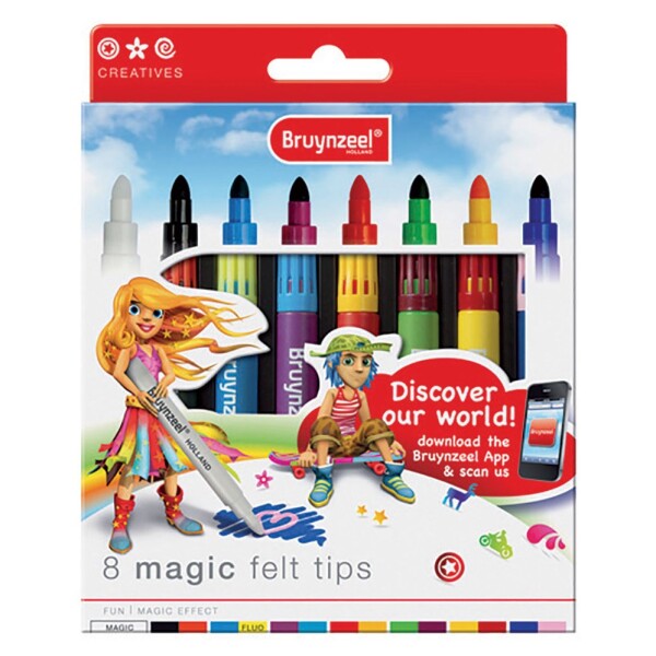 Bruynzeel Bruynzeel, 7951K08, Magic felt tips set, magické fixy, 8 ks