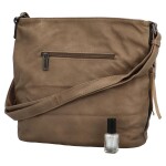 Stylová dámská koženková crossbody kabelka Kaleyes, taupe