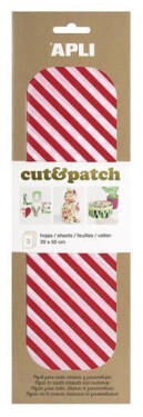 APLI CutPatch papír 30 x 50 cm - Pruhy červenobílé 3 ks