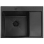 REA - Ocelový dřez Fin Black s kuchyňskou baterií KPL-96014
