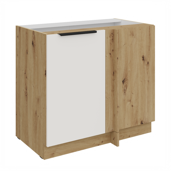 Spodní rohová skříňka Aria 105 ND 1F BB Barva korpusu: Dub artisan, Barva dvířek: WH - Crystal white AFM