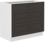 Spodní skříňka Stilo 80 D 3S BB - Premium Box Barva korpusu: Bílá, Barva dvířek: Clay Grey