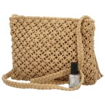 Módní dámská pletená crossbody kabelka Afrodita, béžová