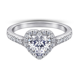 LUNICA Stříbrný prstýnek SRDCE Velikost prstenu: 8 (EU: 57-58) 0608_8