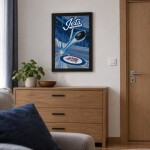Sporticulture Fotografie Winnipeg Jets NHL Framed Hockey Puck Blast Art Print
