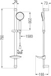MEXEN/S - DB75 posuvný sprchový set, chrom 785754584-00