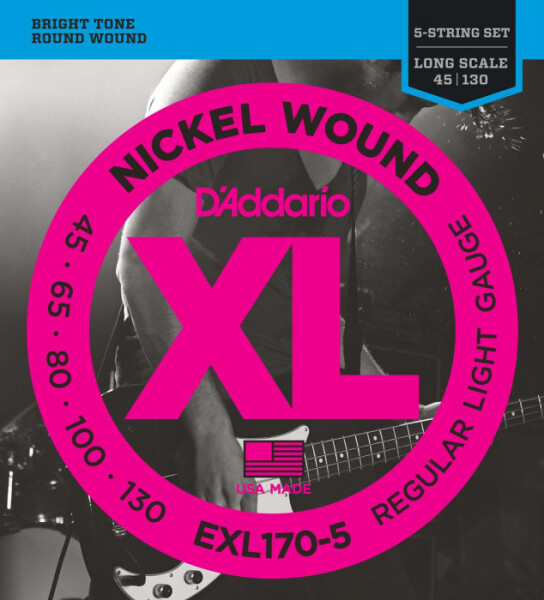 D'Addario EXL170-5 Regular Light - .045 - .130