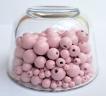 Dřevěné korálky Detoa - světle růžové - ∅ 10 mm - 10 ks