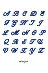 Výšivka monogram jedno písmeno Allegra script Russ time