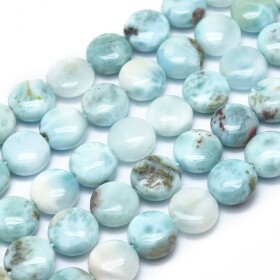 Přírodní larimar - placička - 10 x 5 mm - 1 ks
