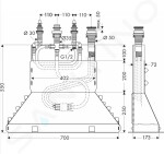 HANSGROHE - Montážní tělesa Základní těleso čtyřotvorové vanové baterie na okraj vany 13444180