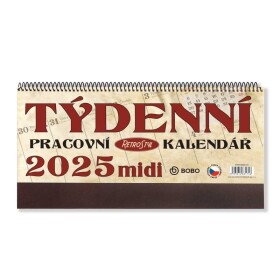 Pracovní kalendář 2025 Retro Midi kalendář