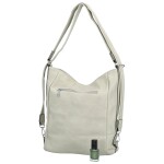 Praktická dámská koženková kabelka/batoh Ida new, světle šedá
