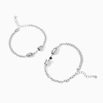 Dárkové balení Párový set náramků Spřízněná duše (soulmate), Stříbrná