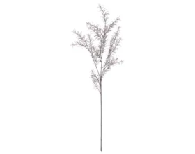 Umělá květina Asparagus s glitry, stříbrná, 78 cm