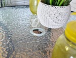 Rojaplast Zahradní stůl ZWMT Ø 80 cm kovový se skleněnou deskou