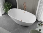 MEXEN/S - Eris volně stojící vana 170 x 80, bílá, sifon a přepad růžové zlato 53441708000-60