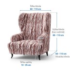 Bielastické potahy OCEANO NOVÉ hnědo-vínové křeslo ušák (š. 60 - 110 cm)