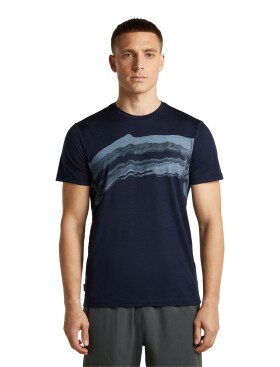 Pánské merino triko krátký rukáv ICEBREAKER Mens Merino 150 Tech Lite SS Tee Getaway, Midnight Navy velikost: XXL