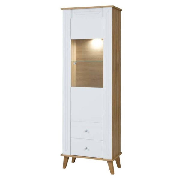 Vitrína Sonia SN4 Barva korpusu: Bílý lesk- Dub grand