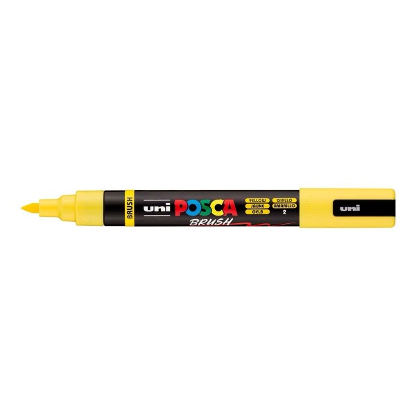 Uni Posca PC-5BR 1-4 mm žlutý 2 štětcový hrot