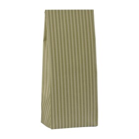 Ib Laursen Papírový sáček Moss green stripes 22,5 cm – set 5 ks, zelená barva, papír